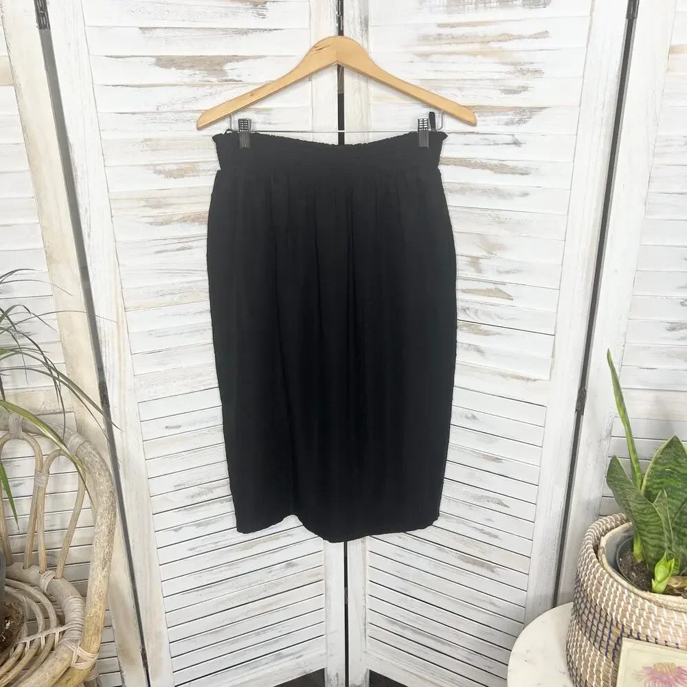 UNIVERSAL STANDARD Women's XS 10 12 Blair Swiss Dot Midi Skirt Chiffon Black - Picture 2 of 14